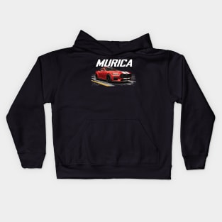 race red mustang gt 5.0 s650 usa murica Kids Hoodie